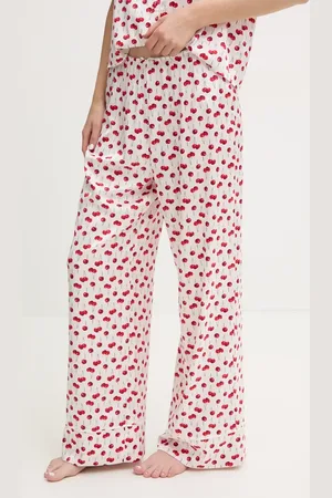 Abercrombie & Fitch Spodnie piżamowe damskie kolor satynowa KI146-5047