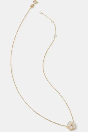 Tory Burch Naszyjnik pozłacany Kira Flower Pendant 158996-700