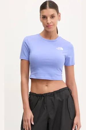 The North Face T-shirt Essential Cropped damski kolor NF0A55AO0YI1