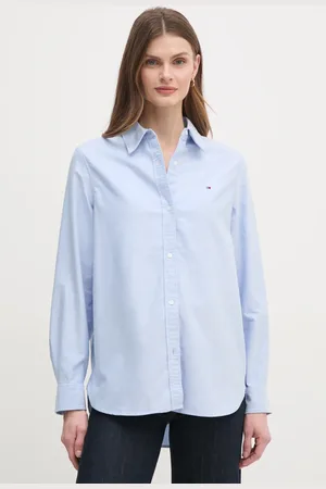 Tommy Hilfiger Koszula bawełniana damska kolor regular z kołnierzykiem klasycznym WW0WW46111