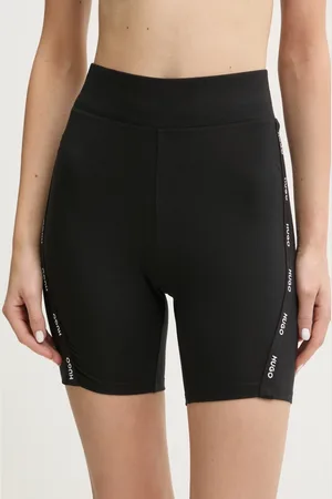 HUGO BOSS Szorty lounge kolor z aplikacją high waist 50531689