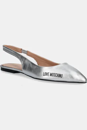 Moschino Baleriny skórzane kolor z odkrytą piętą JA11021G1MIF0902