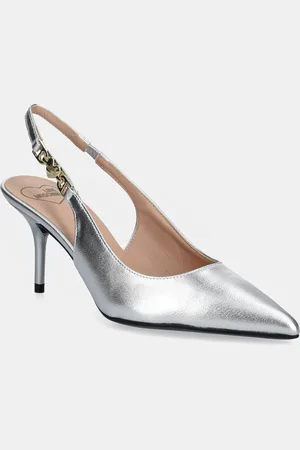 Moschino Szpilki skórzane kolor JA10487G1MIF090B