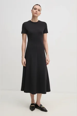 Tommy Hilfiger Sukienka bawełniana kolor midi rozkloszowana WW0WW44547