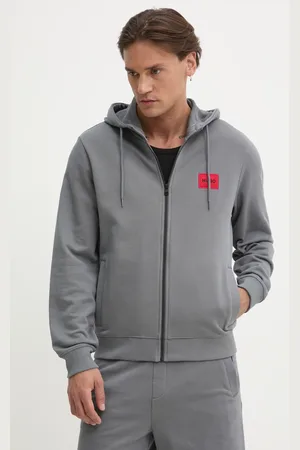 HUGO BOSS Bluza bawełniana męska kolor z kapturem melanżowa 50447972