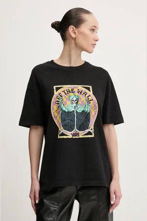 Vans T-shirt bawełniany damski kolor VN000NXFBLK1