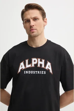 Alpha Industries T-shirt bawełniany College męski kolor z nadrukiem 146501