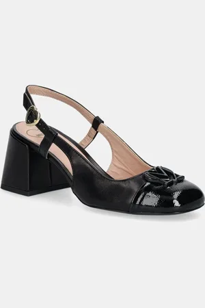 Moschino Czółenka skórzane kolor na słupku z odkrytą piętą JA10117G1MIE300A