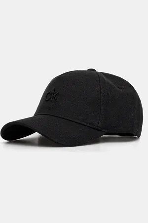 Calvin Klein Czapka z daszkiem lniana kolor z aplikacją K60K613118
