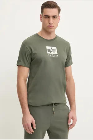 Alpha Industries T-shirt bawełniany Satin Logo T męski kolor z nadrukiem 148513