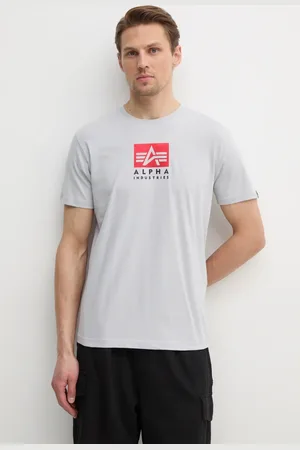 Alpha Industries T-shirt bawełniany Satin Logo T męski kolor z nadrukiem 148513