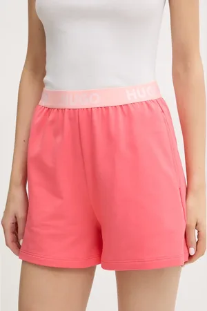 HUGO BOSS Szorty lounge kolor gładkie high waist