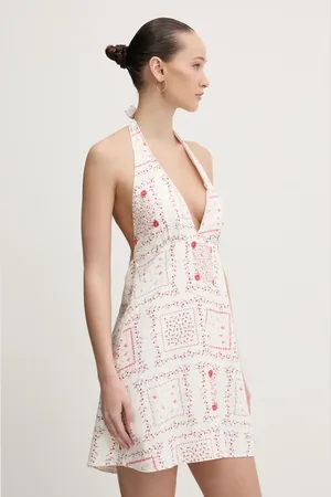 Hollister Sukienka lniana kolor mini rozkloszowana KI359-5067