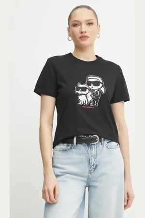 Karl Lagerfeld T-shirt bawełniany damski kolor A1W17129