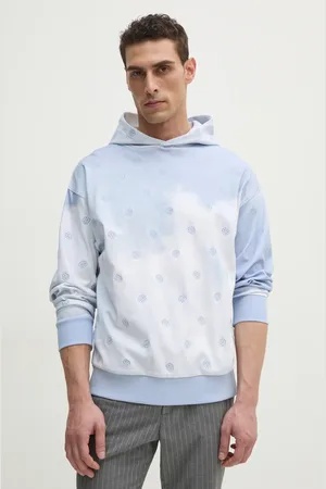 HUGO BOSS Bluza bawełniana męska kolor z kapturem wzorzysta 50531740