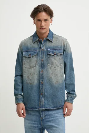 Hugo Blue Koszula jeansowa męska kolor regular z kołnierzykiem klasycznym 50534187