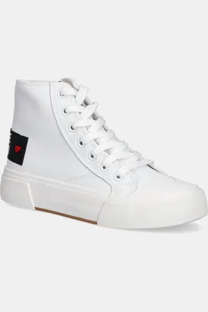 Moschino Trampki skórzane kolor JA15022G1MIA0100