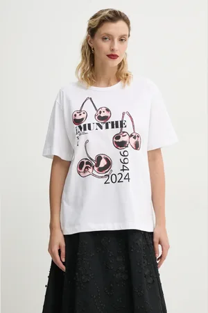 Munthe T-shirt bawełniany FELITA damski kolor 251110125160