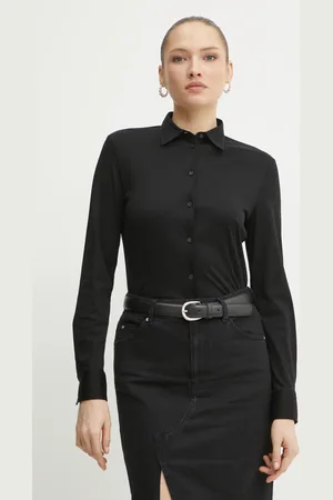 HUGO BOSS Koszula bawełniana damska kolor regular z kołnierzykiem klasycznym 50531518