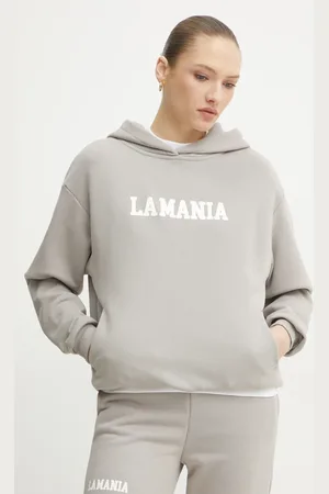 La Mania Bluza damska kolor z kapturem z nadrukiem YOUNG