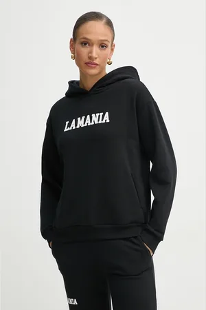 La Mania Bluza damska kolor z kapturem z nadrukiem YOUNG