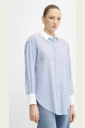 HUGO BOSS Koszula bawełniana damska kolor relaxed z kołnierzykiem klasycznym 50531528