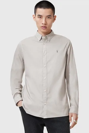 AllSaints Koszula bawełniana HAWTHORNE LS SHIRT męska kolor slim z kołnierzykiem klasycznym M150SB