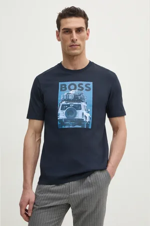 HUGO BOSS T-shirt bawełniany męski kolor z nadrukiem 50535079