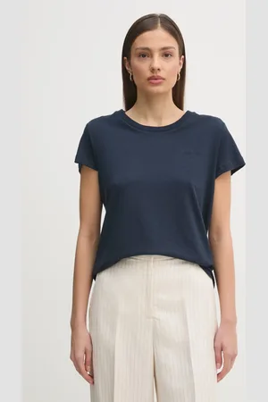 Pepe Jeans T-shirt lniany MEGAN damski kolor PL506049