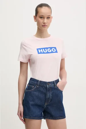 Hugo Blue T-shirt bawełniany damski kolor