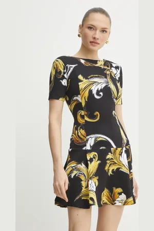 VERSACE Sukienka kolor mini rozkloszowana 78HAO908 NS636