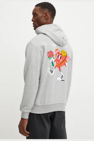 adidas Bluza bawełniana MBN HOODIE męska kolor z kapturem z nadrukiem JP0979