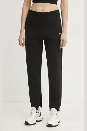 HUGO BOSS Spodnie dresowe bawełniane damskie kolor gładkie 50531813