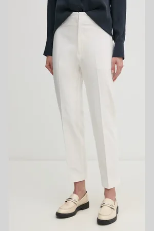 Mos Mosh Spodnie damskie kolor proste high waist 169200