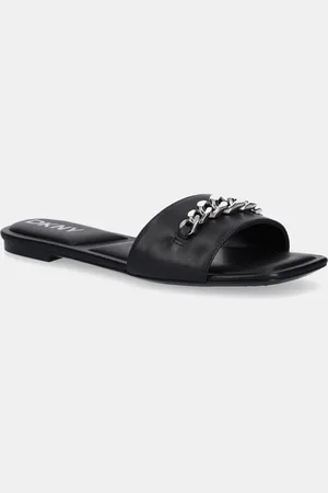 DKNY Klapki skórzane Dania damskie kolor K1544758