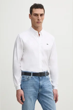 Lacoste Koszula bawełniana męska kolor regular z kołnierzykiem button-down CH2933