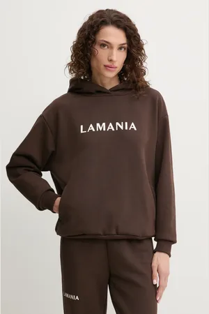 La Mania Bluza damska kolor z kapturem z nadrukiem