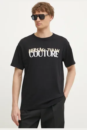 VERSACE T-shirt bawełniany męski kolor z nadrukiem 78GAHE06 CJ00E