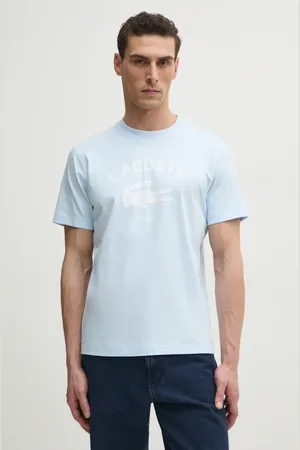 Lacoste T-shirt bawełniany męski kolor z nadrukiem TH2733