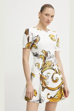 VERSACE Sukienka kolor mini rozkloszowana 78HAO908 NS636