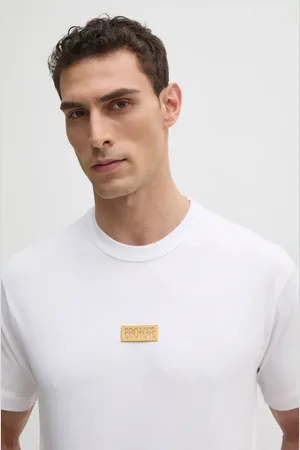 VERSACE T-shirt bawełniany męski kolor z aplikacją 78GAHT08 CJ00T