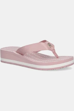 Tommy Hilfiger Japonki IM TH CHAINPRINT MIDWEDGE SANDAL damskie kolor na koturnie FW0FW08527