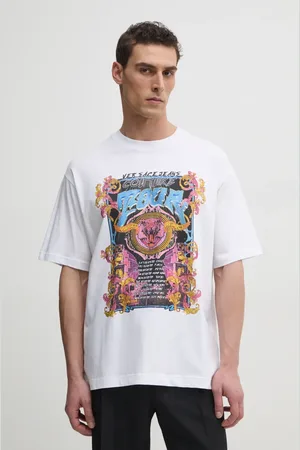 VERSACE T-shirt bawełniany męski kolor z nadrukiem 78GAHC03 CJ01C