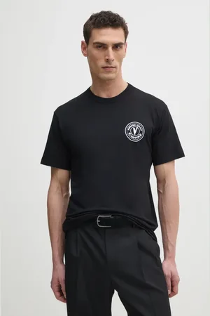 VERSACE T-shirt bawełniany męski kolor z nadrukiem 78GAHE07 CJ00E