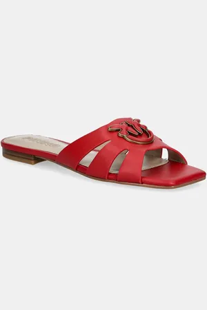 Pinko Klapki skórzane Marli damskie kolor SD0313 P003 R30
