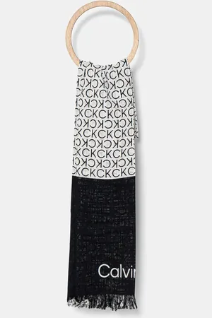 Calvin Klein Szal bawełniany damski kolor wzorzysty K60K612979