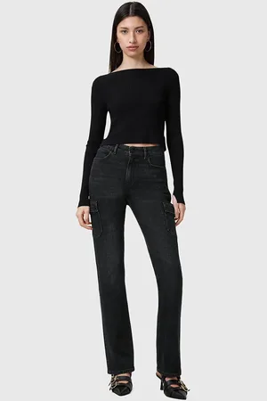 AllSaints Jeansy HOLLIS damskie medium waist W013EC