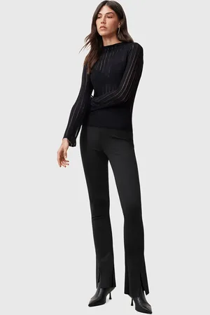 AllSaints Spodnie RYLA damskie kolor dzwony high waist W025TC