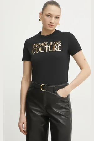 VERSACE T-shirt bawełniany damski kolor 78HAHE02 CJ00E
