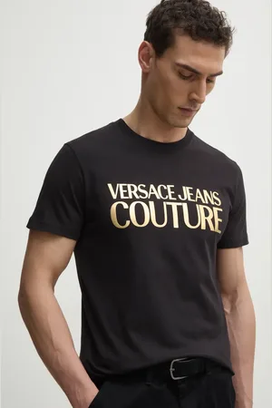 VERSACE T-shirt bawełniany męski kolor z nadrukiem 78GAHT05 CJ00T